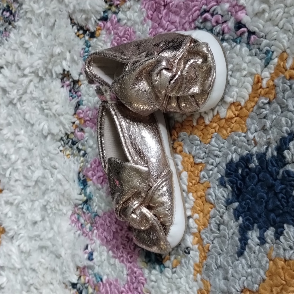 Baby girl 9-12 months slip on metallic gold shoes